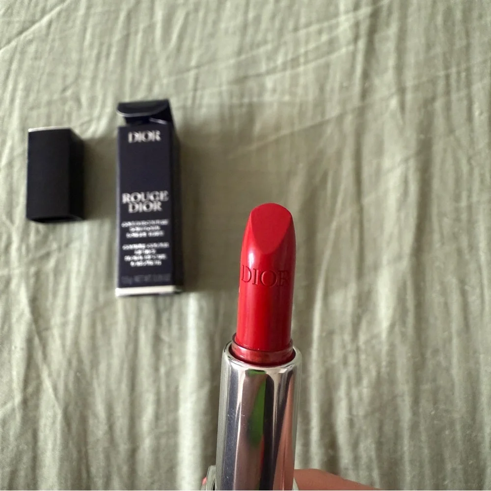 Dior Rouge Dior Lipstick in 999 Satin Bright Red Mini Size 1.5g / 0.05oz